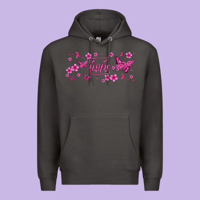 Hope Breast Cancer Butterfly Premium Hoodie Designed By Jasminsmagicworld