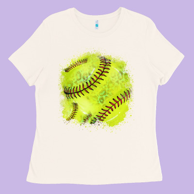 Softball Background Ladies Tee Designed By Howdyjamesfarm