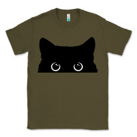 Army Green Peeking Cat Classic Tee - maiPhamDesign