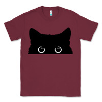 Burgundy Peeking Cat Classic Tee - maiPhamDesign