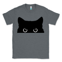 Charcoal Heather Peeking Cat Classic Tee - maiPhamDesign