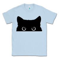 Dusty Blue Peeking Cat Classic Tee - maiPhamDesign