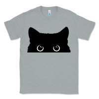Heather Grey Peeking Cat Classic Tee - maiPhamDesign