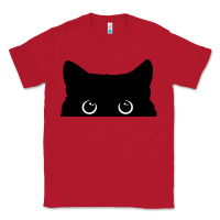 Red Peeking Cat Classic Tee - maiPhamDesign