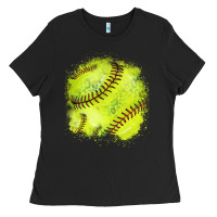 Black Softball background Ladies Tee - HowdyJamesFarm