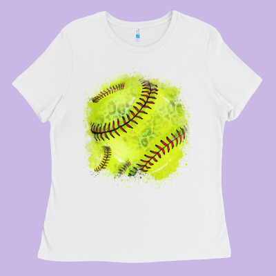 Softball Background Ladies Tee Designed By Howdyjamesfarm