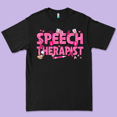 Breast Cancer Speech Therapist Premium Tee Designed By Texasbilliewilder
