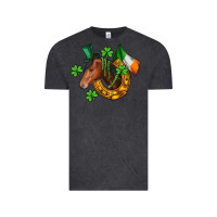 Vintage Black Horse with horseshoe St. Patrick's Vintage Tee - CowGirlArtShop