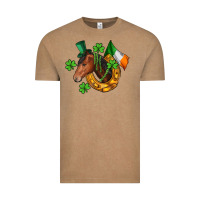 Vintage Coffee Horse with horseshoe St. Patrick's Vintage Tee - CowGirlArtShop