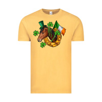 Vintage Mustard Horse with horseshoe St. Patrick's Vintage Tee - CowGirlArtShop