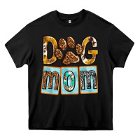 Black Dog Mom with Paw Heavy Core Tee - texasbilliewilder