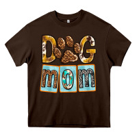 Chocolate Brown Dog Mom with Paw Heavy Core Tee - texasbilliewilder