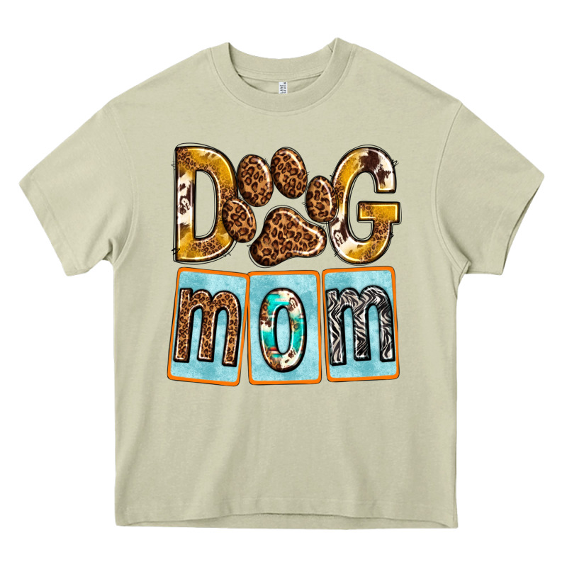 Dog Mom With Paw Heavy Core Tee by texasbilliewilder | Teevron