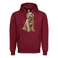 Burgundy goldendoodle Zipper Hoodie - BarkalooDesign