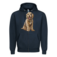 Navy goldendoodle Zipper Hoodie - BarkalooDesign