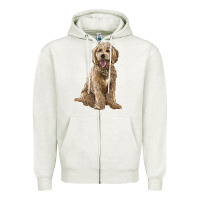 Oatmeal Heather goldendoodle Zipper Hoodie - BarkalooDesign