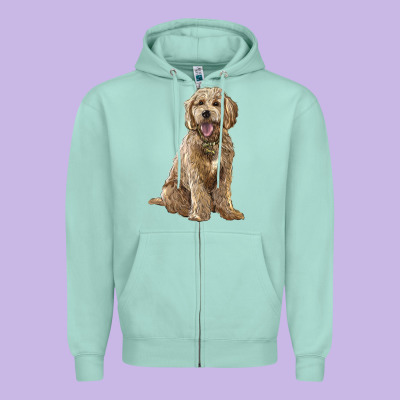 Goldendoodle Zipper Hoodie Designed By Barkaloodesign