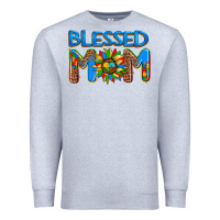 Heather Grey blessed mom autism Premium Sweatshirt - AdoDesignShop