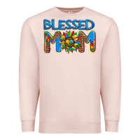 Pale Pink blessed mom autism Premium Sweatshirt - AdoDesignShop