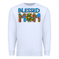 White blessed mom autism Premium Sweatshirt - AdoDesignShop