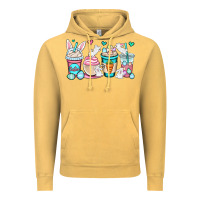 Vintage Mustard Easter bunnies coffee cups Vintage Hoodie - OliviaCreatesArt