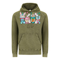 Vintage Olive Easter bunnies coffee cups Vintage Hoodie - OliviaCreatesArt