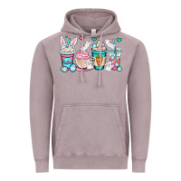 Vintage Zinc Easter bunnies coffee cups Vintage Hoodie - OliviaCreatesArt