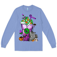 Colony Blue Halloween Cold Drink Frappe With Tombstone Long Sleeve Tee - FaDigitalArtStudio