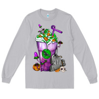 Moon Dust Halloween Cold Drink Frappe With Tombstone Long Sleeve Tee - FaDigitalArtStudio