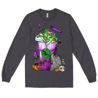 Smoke Halloween Cold Drink Frappe With Tombstone Long Sleeve Tee - FaDigitalArtStudio