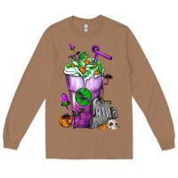 Toasted Coconut Halloween Cold Drink Frappe With Tombstone Long Sleeve Tee - FaDigitalArtStudio