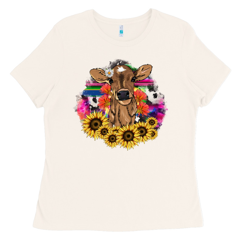 Baby Cow Flower Ladies Tee by HowdyJamesFarm | Teevron