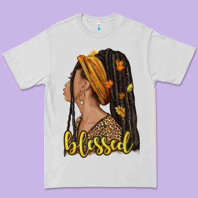 Fall Afro Woman Blessed Premium Tee Designed By Nancycooperartshop