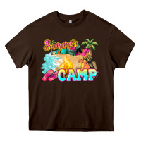 Chocolate Brown summer camp Heavy Core Tee - NancyCooperArtShop