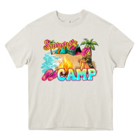 Cream summer camp Heavy Core Tee - NancyCooperArtShop