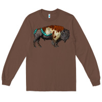 Chestnut gemstone bison Long Sleeve Tee - RanaPortraitStore