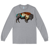 Heather Grey gemstone bison Long Sleeve Tee - RanaPortraitStore