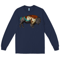 Navy gemstone bison Long Sleeve Tee - RanaPortraitStore
