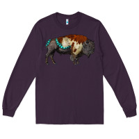 Plum gemstone bison Long Sleeve Tee - RanaPortraitStore