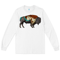 White gemstone bison Long Sleeve Tee - RanaPortraitStore