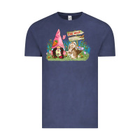 Vintage Denim Easter gnome and rabbit egg hunt  Easter Day Vintage Tee - CowGirlArtShop
