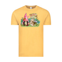 Vintage Mustard Easter gnome and rabbit egg hunt  Easter Day Vintage Tee - CowGirlArtShop