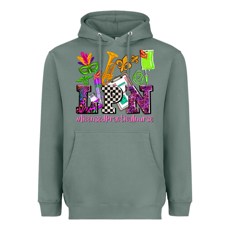 Mardi Gras Lpn Licensed Practical Nurse Heavyweight Hoodie by AdoDesignShop | Teevron