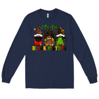 Navy We are black history Long Sleeve Tee - FaDigitalArtStudio
