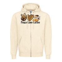 Sandshell peace love coffee Zipper Hoodie - BarkalooDesign
