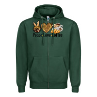 Sports Green peace love coffee Zipper Hoodie - BarkalooDesign