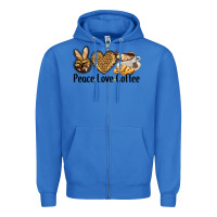 True Royal peace love coffee Zipper Hoodie - BarkalooDesign