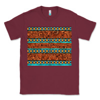 Burgundy tooled leather and aztec Classic Tee - TumblerDesignByShophia
