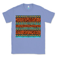 Colony Blue tooled leather and aztec Classic Tee - TumblerDesignByShophia