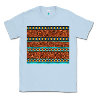 Dusty Blue tooled leather and aztec Classic Tee - TumblerDesignByShophia